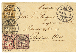 1015 1894 2c + 3c+ 5c+ 15c Canc. LOCLE On Small Envelope To BUENOS-AIRES(ARGENTINA). Superb. - Sonstige & Ohne Zuordnung