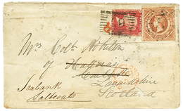1016 NEW SOUTH WALES 1 SHILLING(fault) On Envelope To SCOTLAND Redirected With GB 1d Canc. 67 To SCABANK. Verso, CARLUKE - Andere & Zonder Classificatie