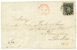 1018 1866 BARBADOS 1 Shilling Canc. 1 + BARBADOES (verso) On Cover To ENGLAND. Vvf. - Autres & Non Classés