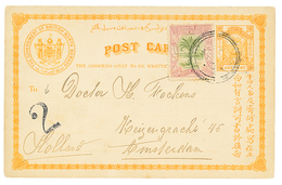 1025 NORTH BORNEO : 1907 P./Stat 1c + 8c Canc. 3 Rings Cachet + "2" Tax Marking To NETHERLANDS. Vf. - Andere & Zonder Classificatie