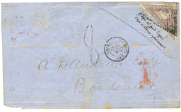 1028 CAPE OF GOOD HOPE : 1858 6d Mauve + "8" French Tax Marking On Cover From CAPETOWN To FRANCE. Some Stains & Fault Bu - Altri & Non Classificati