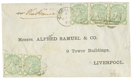 1049 1882 1/2d Green(x5) Canc. A26 + GIBRALTAR On Envelope To LIVERPOOL. Vf. - Andere & Zonder Classificatie