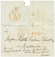 1060 1849 Red Oval INDIA + Tax Marking On Entire Letter From BOMBAY To MADEIRA. RARE. Superb. - Other & Unclassified