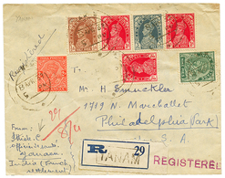 1065 "YANAON" : 1939 1/a+ 1a(x3)+ 2a+ 3p+ 9p Canc. YANAM On REGISTERED Envelope To USA. Scarce. Vf. - Altri & Non Classificati