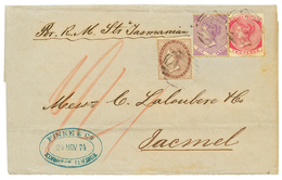 1070 JAMAICA : 1874 2d+ 6d+ 1 SHILLING Canc. A01 On Entire Letter From KINGSTON To HAITI.Scarce. Vvf. - Andere & Zonder Classificatie