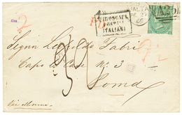 1086 MALTA : 1866 1 SCHILLING(pl.4) Canc. A 25 + "32" Tax Marking On Cover To ROMA(ITALY). Vvf. - Altri & Non Classificati