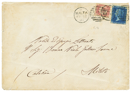 1090 1880 1/2p + 2d Canc. A25 + MALTA On Envelope To ITALY. Vf. - Altri & Non Classificati