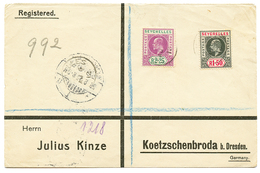 1102 1912 1R50 + 2R25 On Envelope From SEYCHELLES To GERMANY. Rare Stamps On Letter. Vf. - Altri & Non Classificati