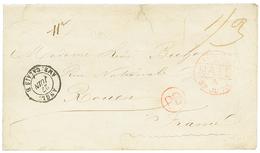 1103 1870 PD Red + "1/3" Tax Marking + Superb PAID AT SIERRA-LEONE In Red(verso) On Envelope To FRANCE. Vf. - Altri & Non Classificati