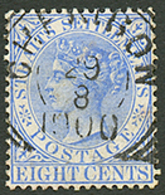 1108 STRAITS SETTLEMENTS - NETHERLAND INDIES : STR. SETTLEMENTS 8c Canc. CHERIBON. RARE. Superb. - Autres & Non Classés