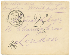 1110 "DONGOLA EXPEDITION" : 1896 WADI-HALFA CAMP + "ON ACTIVE SERVICE - NO STAMPS - DONGOLA" On Taxed Envelope To ENGLAN - Altri & Non Classificati