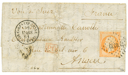 1124 1861 FRANCE 40c Canc. CECB.Cl + CORPS EXP. CHINE Bau CENTRAL On Entire Letter Datelined "SHANGHAI" To FRANCE. Rare  - Andere & Zonder Classificatie