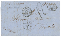 1174 "JUNIN" : 1871 British Cds ARICA + GB/1F90 On Entire Letter Datelined "JUNIN Near IQUIQUE" To FRANCE. Vf. - Peru