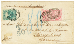 1175 1879 GREAT BRITAIN Pair 3d Vanc. C38 + PERU 10c Canc. LIMA On Taxed Envelope To HAMBURG. Vf. - Perù