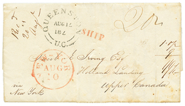 1180 1841 QUEENSTON U.C + SHIP + NEW-YORK On Entire Letter "LEOGANE JAMAICA" To Upper CANADA. Vvf. - Otros & Sin Clasificación