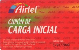 ESPAÑA. Acr-003. AIRTEL - CUPON DE CARGA INICIAL. 01/01/2000. (187P) - Airtel