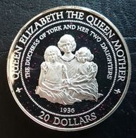 COOK ISLANDS 20 DOLLARS 1994 SILVER PROOF "Queen Mother And Daughters" (free Shipping Via Registered Air Mail) - Cookinseln