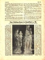 Das Liebling-Haus In Frankfurt A.M.    / Artikel, Entnommen Aus Zeitschrift / 1913 - Empaques