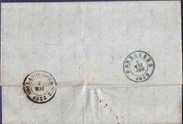 Netherlands 1852, Full Letter Arnhem, 1 May, Par Ambulante Hollande Nord â„– 2 To Bruxelles Belgium - ...-1852 Prephilately