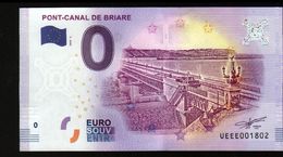 France - Billet Touristique 0 Euro 2018 N° 1802 , Date D'anniversaire  (UEEE001802/5000) - PONT-CANAL DE BRIARE - Essais Privés / Non-officiels