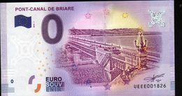 France - Billet Touristique 0 Euro 2018 N° 1826 (UEEE001826/5000) - PONT-CANAL DE BRIARE - Privatentwürfe