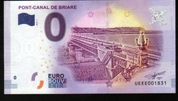 France - Billet Touristique 0 Euro 2018 N° 1831 (UEEE001831/5000) - PONT-CANAL DE BRIARE - Essais Privés / Non-officiels