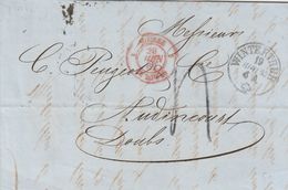 Cachet D'entrée Suisse / St Louis Sur Lettre De Winterthur 1862 - Marques D'entrées