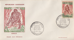 Enveloppe  FDC   1er   Jour    GABON    Gorille   1964 - Apen