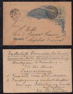 Brazil Brasil 1897 Stationery Card RIO Local Use Private Imprint GESELLSCHAFT GERMANIA - Covers & Documents