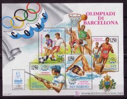 SAN MARINO 1992 - JUEGOS OLIMPICOS DE BARCELONA 92 - YVERT BF 18 - MICHEL BLOCK 15 - SCOTT SS1266 - Unused Stamps