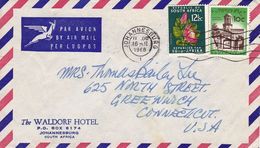 Lettre Afrique Du Suid Johannesburg Waldorf Hotel 1968 South Africa  Greenwich Connecticut USA - Covers & Documents