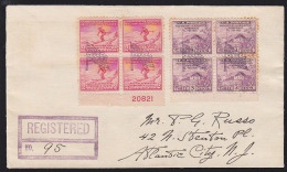 U.S.A. (1933) US Flag. Fancy Cancel From Henton, Illinois.  Four Strikes In Violet On Registered Cover. - Autres