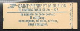SAINT-PIERRE-ET-MIQUELON CARNET FERME DU TIMBRE N°464 N** LUXE - Postzegelboekjes