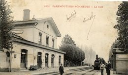 77 FAREMOUTIERS - POMMEUSE - La Gare - Carte Précurseur - Animée Avec Le Train - Faremoutiers