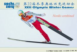 (M99-010) Nordic Combined 2014 Sochi Olympic Winter Games , Prestamped Card, Postal Stationery - Winter 2014: Sochi