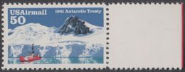 !a! USA Sc# C130 MNH SINGLE W/ Right Margin - Antarctic Treaty - 3b. 1961-... Ungebraucht