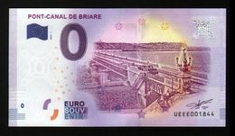 France - Billet Touristique 0 Euro 2018 N° 1844 (UEEE001844/5000) - PONT-CANAL DE BRIARE - Privatentwürfe