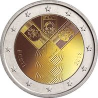 Estonia / Estland 2018 2 EURO 100 Jahrestag Der Baltischen Staaten COIN FROM MINT ROLL UNC  BALTIA  100 YEAR - Estonie