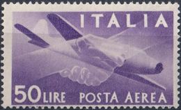 POSTA AEREA REPUBBLICA ITALIANA SERIE DEMOCRATICA L. 50 - CATALOGO SASSONE A134 - NUOVO - NEW MNH ** - Airmail