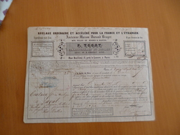 Feuille De Route Roulage Diligence P.Tugot Rue Bailleul Paris 27/05/1847 Quincaillerie Pour Alençon - Transportmiddelen