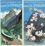 Ancien Dépliant Von Süden (Von Norden) Her Zum Gotthard - Dépliants Turistici