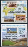 RC 6826 COMORES BF 45 / 46 - ANNIVERSAIRE COMPAGNIE AERIENNE UTA AVIATION AVIONS 2 BLOCS FEUILLETS NEUF ** TB - Comoren (1975-...)