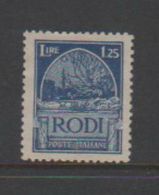 Italy-Colonies And Territories-Aegean General Issue-Rodi S9 1932 Pictorials Perf 11 Lire 1.25 Blue Mint Hinged - Emissioni Generali