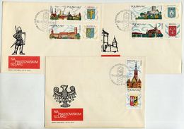 POLAND 1970 Tourism II On Three FDCs  Michel 2001-05 - FDC