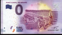 France - Billet Touristique 0 Euro 2018 N° 1881 Nombre Palindrome (UEEE001881/5000) - PONT-CANAL DE BRIARE - Privatentwürfe