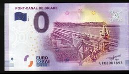 France - Billet Touristique 0 Euro 2018 N° 1893 (UEEE001893/5000) - PONT-CANAL DE BRIARE - Privatentwürfe