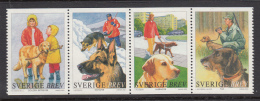 Sweden 2001 MNH Scott #2408 Booklet Pane Of 4 (5k) Dogs Retrievers, Shepherd, Dachshund - Ongebruikt