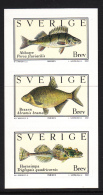 Sweden 2001 MNH Scott #2420 Booklet Pane Of 3 (5k) Fish - Unused Stamps