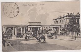 Cpa,1912,london,hyde Park Corner,londres,la Gare,attelage Old Gold,buvril,cheval,voiture Ancienne,rare - Other & Unclassified