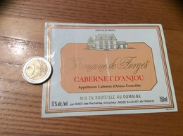 Etiquette ** Vin « Cabernet D’Anjou - Domaine De Forges - GAEC Des Rochettes - MOZE S/ LOUET (49)» Type 1 - Rosés